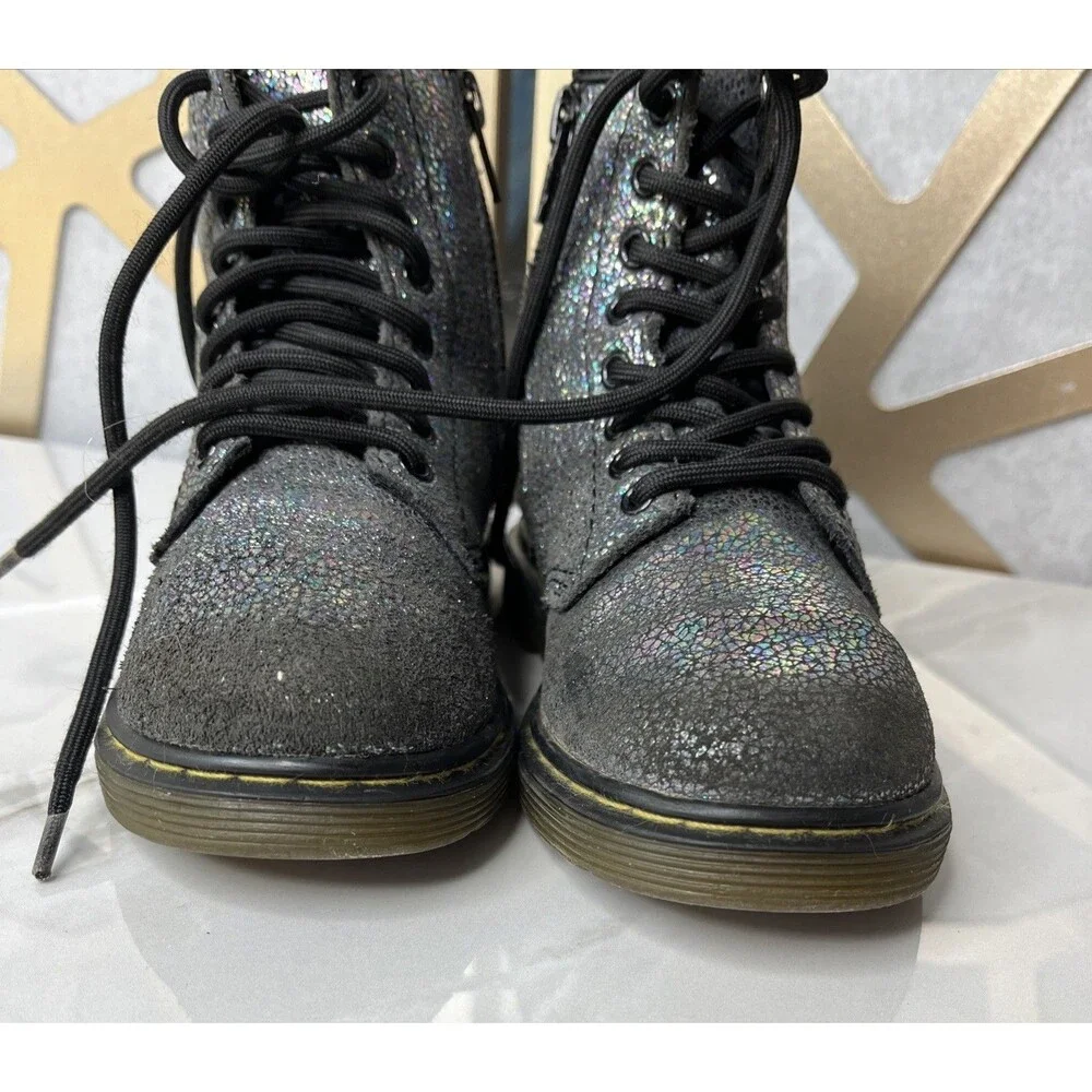 Dr. Martens ankle Boots Toddler Girls us 11 uk 10 Delaney  Gray Lace Up Zip